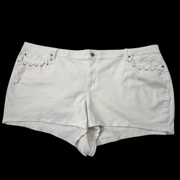 Torrid White Denim Shorts NEW Lace Up Pockets Women’s 30 - Picture 11 of 11